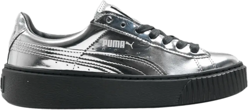  Puma Wmns Basket Platform &#039;Metallic Silver&#039;