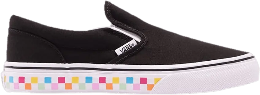  Vans Classic Slip-On GS &#039;Rainbow Checkerboard Sole&#039;