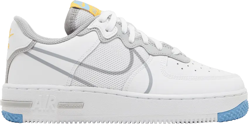  Nike Air Force 1 Low React SU White Light Smoke Grey (GS)
