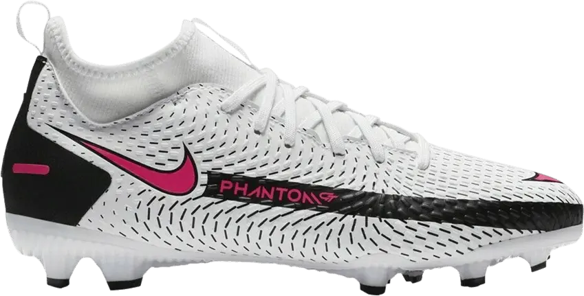  Nike Phantom GT Academy DF MG White Black Pink Blast (Kids)