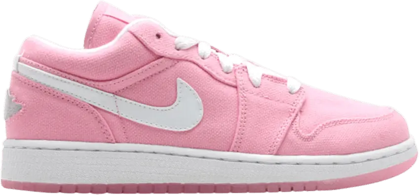  Air Jordan 1 Retro Canvas Low GS &#039;Real Pink&#039;