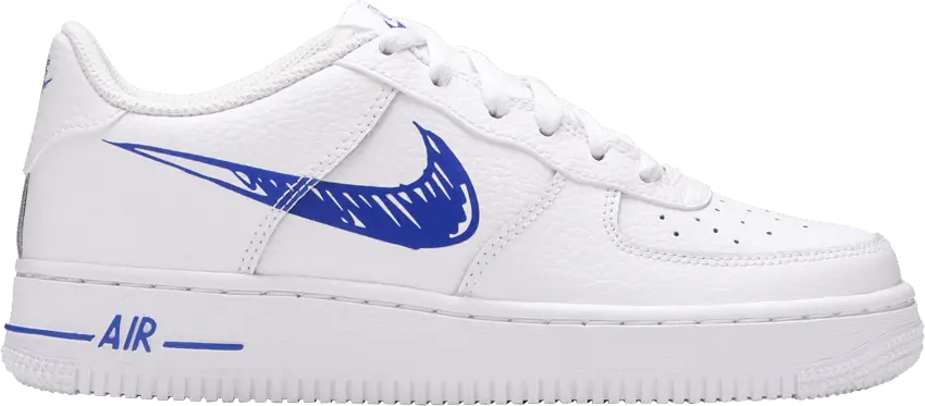 Nike Air Force 1 Low Sketch White Royal (GS)