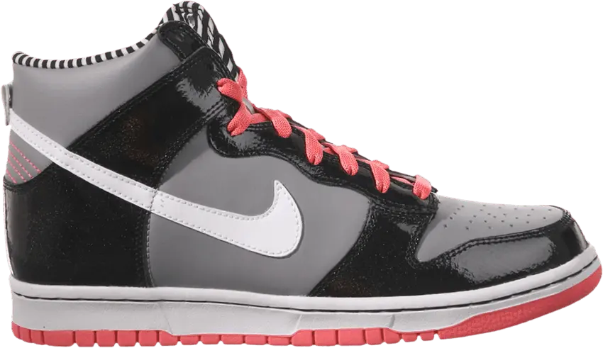  Nike Dunk High GS &#039;Metallic Grey Solar Red&#039;