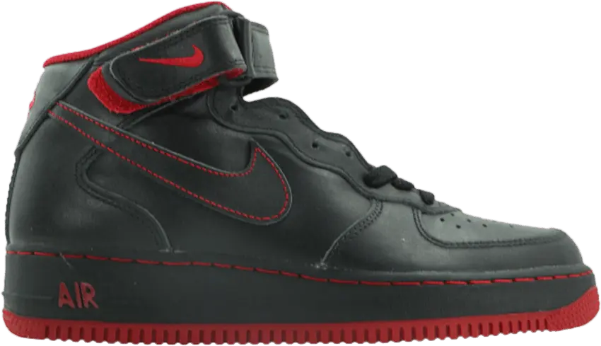 Nike Air Force 1 Mid &#039;Black Red&#039;&#039;