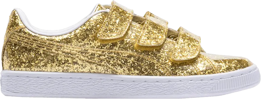  Puma Basket Strap Glitter Gold  (Women&#039;s)