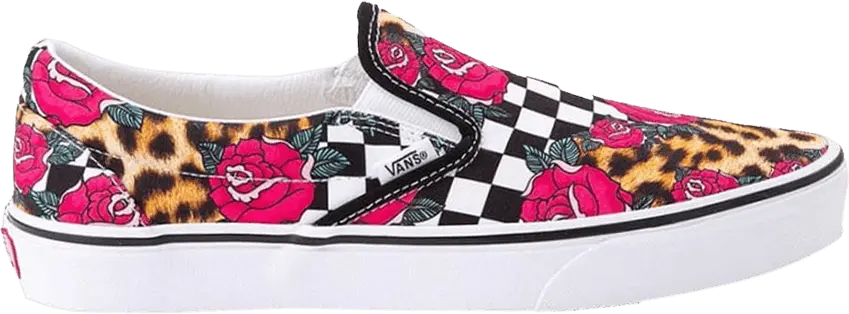  Vans Classic Slip-On &#039;Rose Animal Checkerboard&#039;