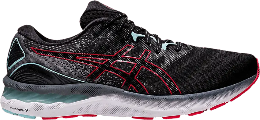  Asics Gel Nimbus 23 2E Wide &#039;Black Electric Red&#039;