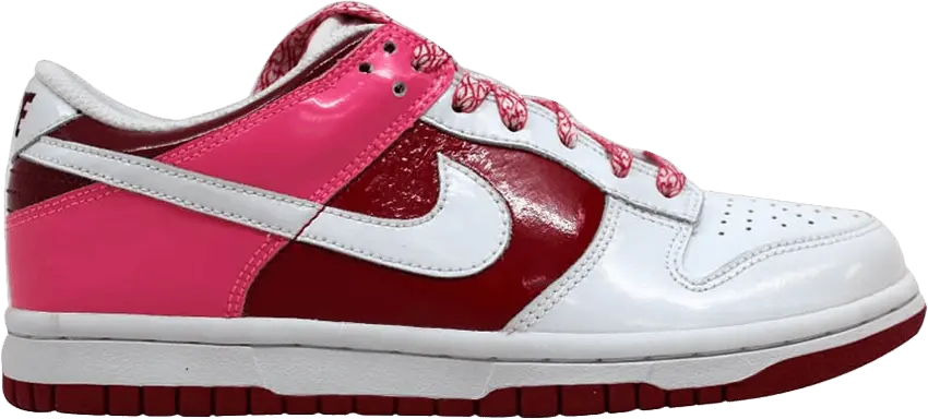  Nike Dunk Low White/White-Varsity Red-Team Red (W)