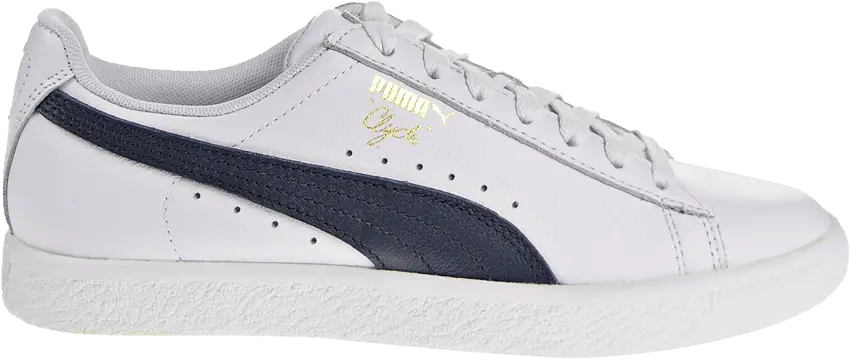  Puma Wmns Clyde Core Leather Foil &#039;White Navy&#039;