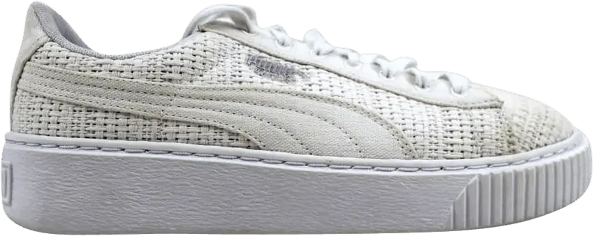  Puma Basket Platform Woven Puma White/Puma Silver (Women&#039;s)