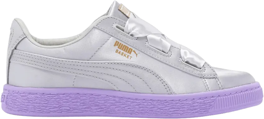  Puma Basket Heart Tween Jr &#039;Glacier Grey Purple&#039;