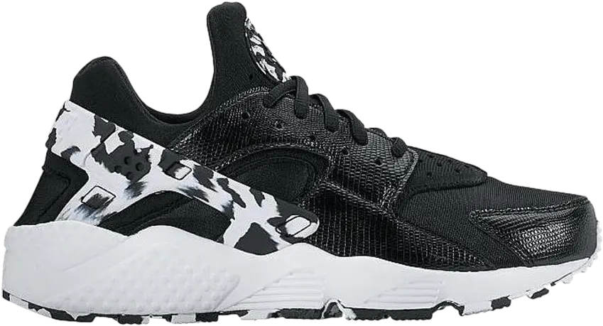  Nike Air Huarache Run Se Black Black-White (Women&#039;s)