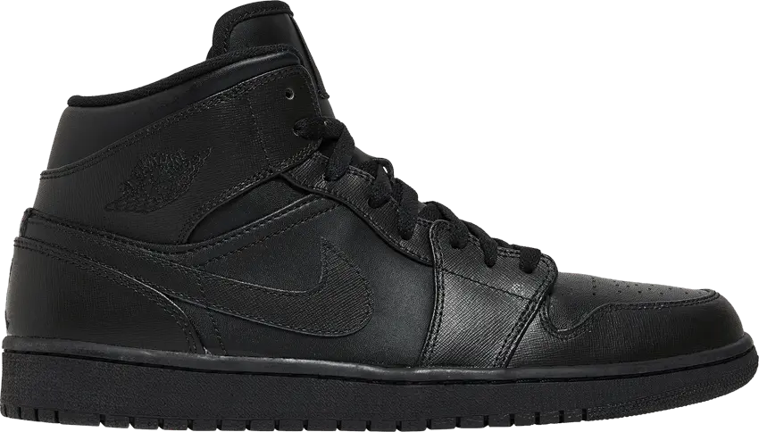  Air Jordan 1 Mid 2013 &#039;Triple Black&#039;