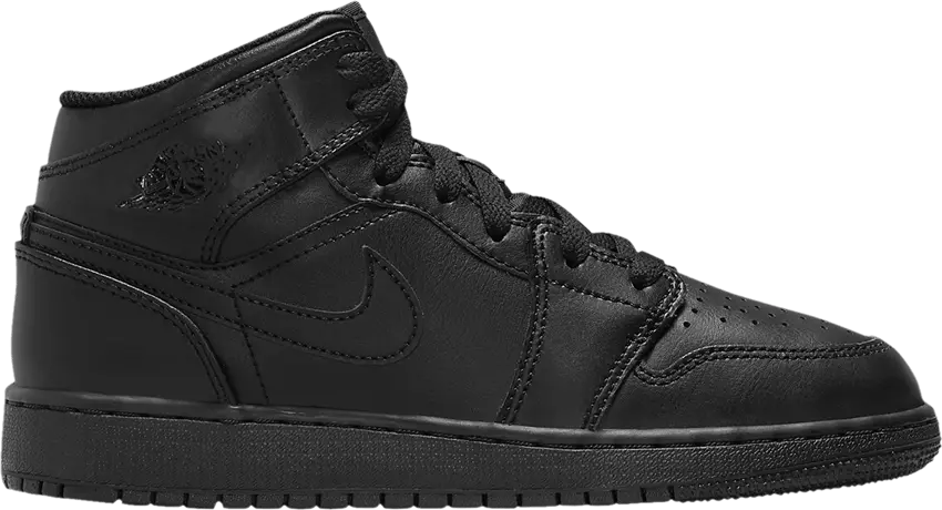  Jordan 1 Mid Triple Black (2022) (GS)