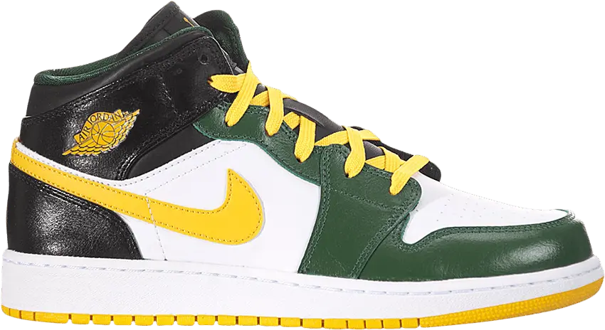  Air Jordan 1 Mid GS &#039;Gorge Green Gold&#039;