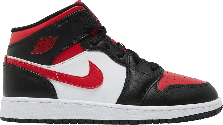  Air Jordan 1 Mid GS &#039;Black Fire Red&#039; Sample