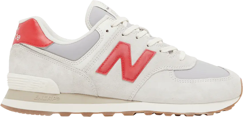  New Balance 574 White Red Grey Gum