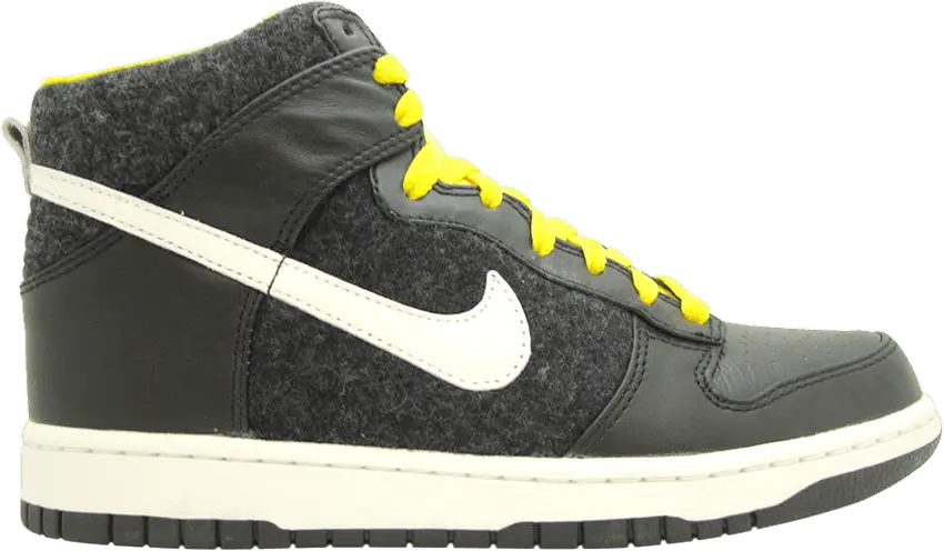  Nike Dunk High Premium Black Tour Yellow (Women&#039;s)