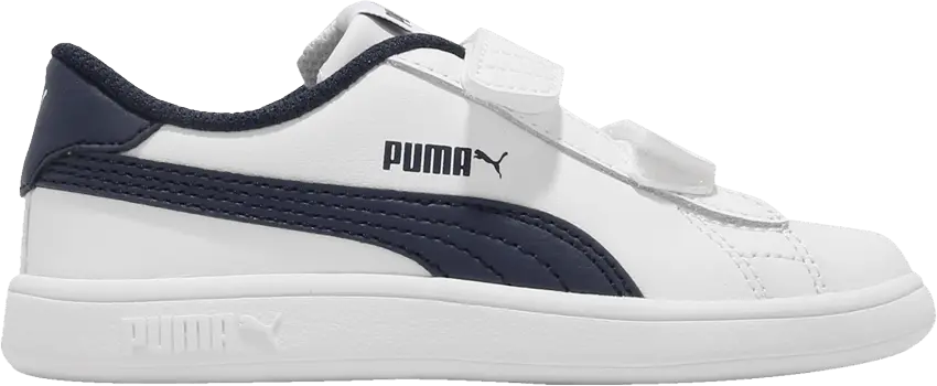  Puma Smash v2 Leather Velcro Infant &#039;White Peacoat&#039;