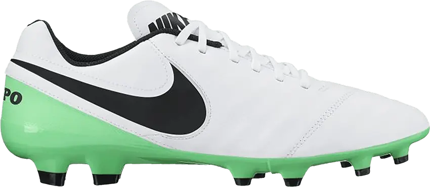 Adidas Tiempo Genio 2 Leather FG &#039;White Electro Green&#039;