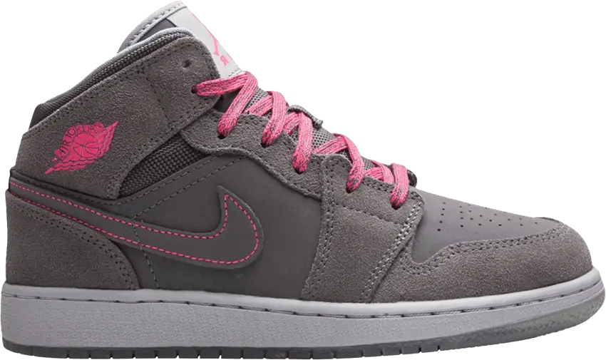  Air Jordan 1 Mid GS &#039;Dark Grey Hyper Pink&#039;