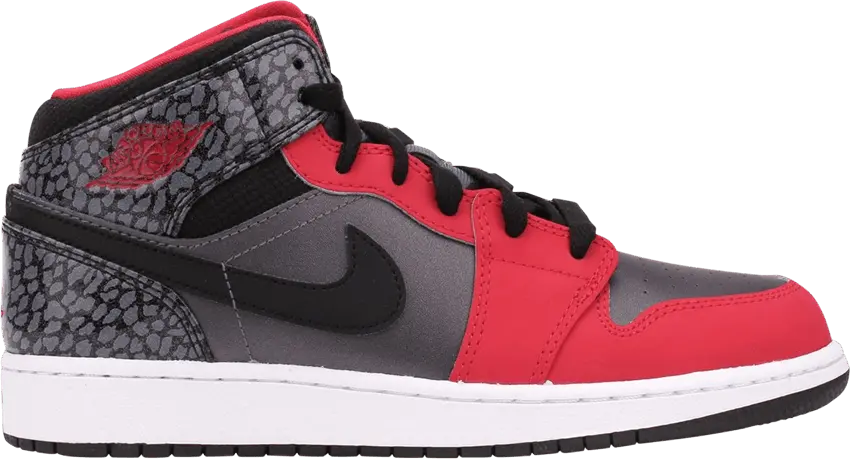  Air Jordan 1 Mid GS &#039;Dark Grey Legion Red&#039;