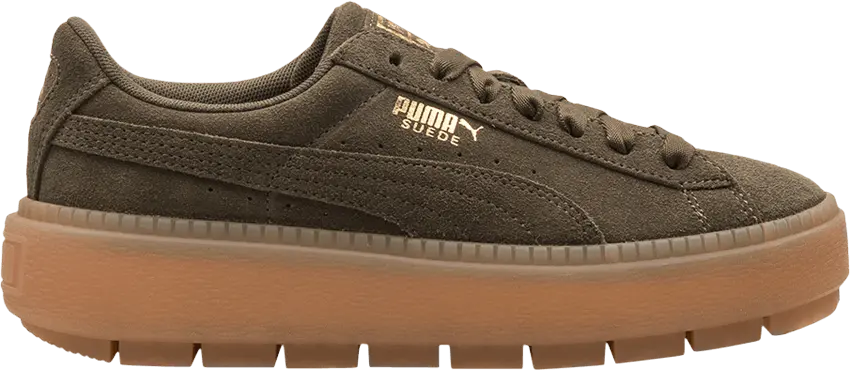  Puma Wmns Suede Platform Trace &#039;Olive Night&#039;