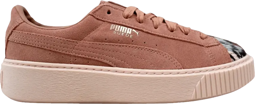  Puma Suede Platform Sunfade Stitch Peach Beige  (Women&#039;s)