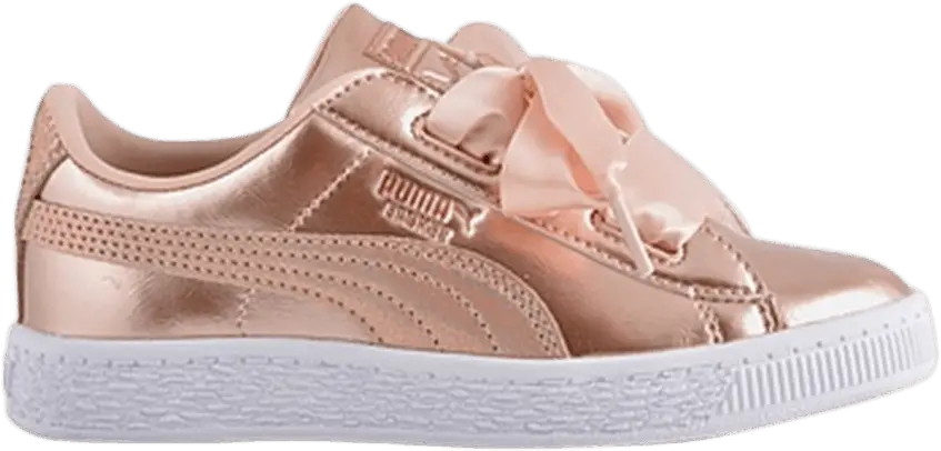  Puma Basket Heart Lunar Lux Little Kids &#039;Creamed Tan&#039;