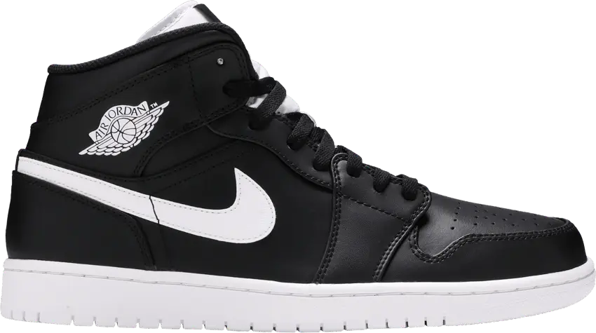  Jordan 1 Retro Mid Black White