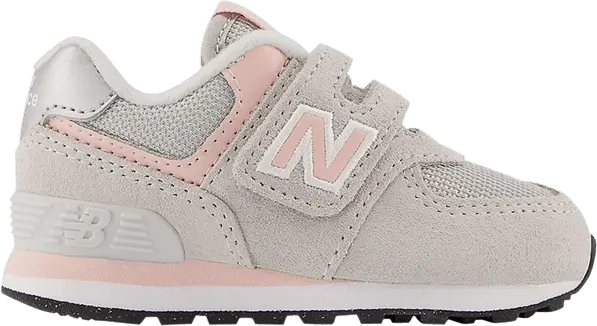  New Balance 574 Hook &amp; Loop Toddler Wide &#039;Rain Cloud Pink Haze&#039;