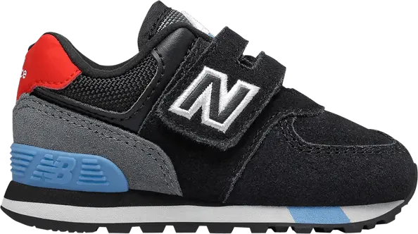  New Balance 574 Toddler Wide &#039;Black Velocity Red&#039;