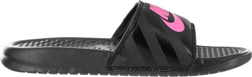  Nike Benassi Jdi Black Vivid Pink-Black (W)
