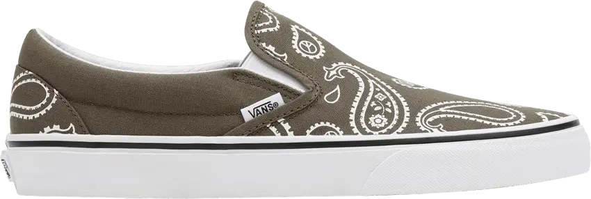  Vans Classic Slip-On &#039;Peace Paisley - Grape Leaf&#039;