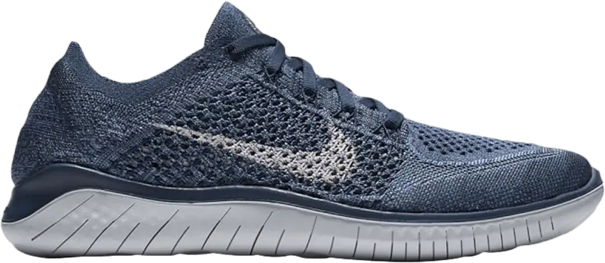  Nike Free Rn Flyknit 2018 Squadron Blue Pure Platinum (W)