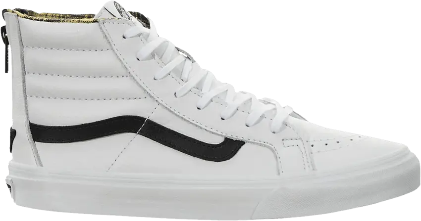  Vans Sk8-Hi Slim Zip Flannel White Black (Women&#039;s)