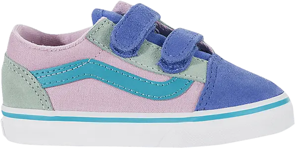  Vans Old Skool V Toddler &#039;Color Block - Lilac Snow Ultramarine&#039;