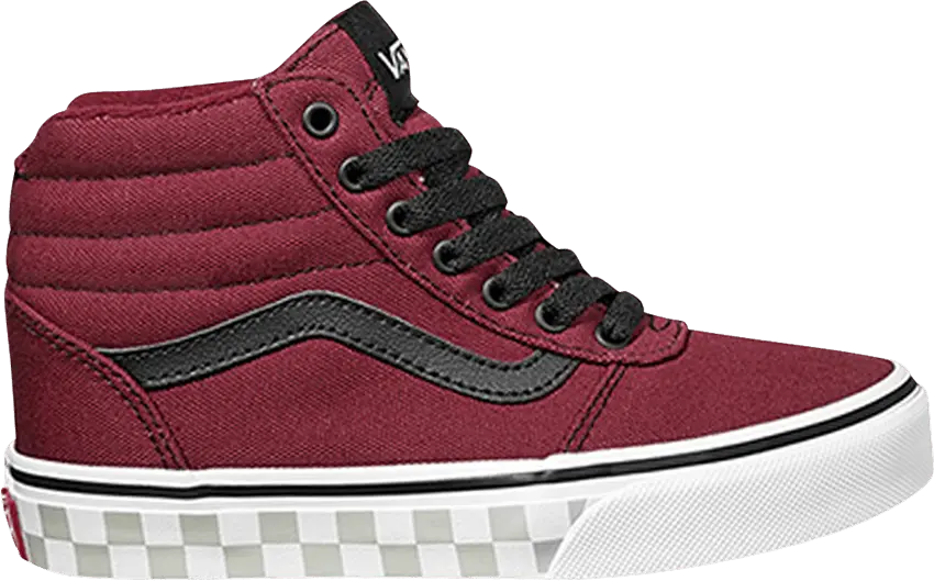  Vans Ward High Kids &#039;Check Foxing - Cabernet&#039;