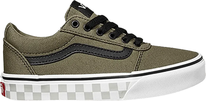  Vans Ward Kids &#039;Check Foxing - Dusky Green&#039;