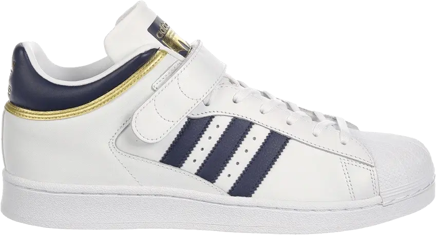  Adidas adidas Pro Shell White Navy-Gold Metallic