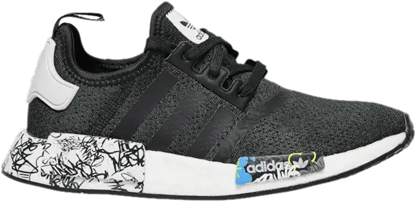  Adidas NMD_R1 J &#039;Black Graffiti&#039;