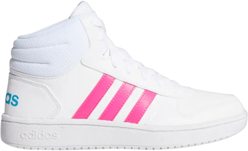  Adidas Hoops 2.0 Mid J &#039;White Shock Pink&#039;