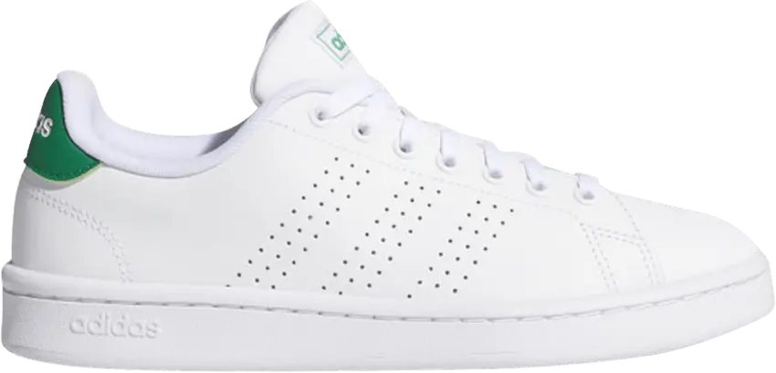  Adidas adidas Advantage Cloud White Green (Women&#039;s)