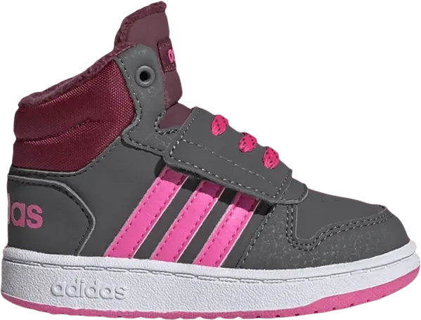  Adidas Hoops 2.0 Mid I &#039;Grey Screaming Pink&#039;
