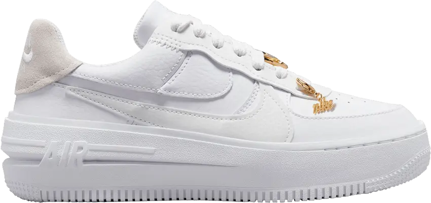  Nike Air Force 1 Low PLT.AF.ORM Bling White Metallic Gold (Women&#039;s)