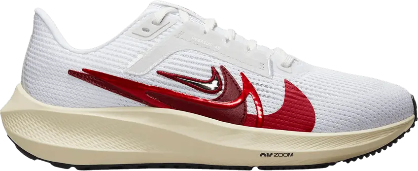  Nike Wmns Air Zoom Pegasus 40 Premium &#039;Quadruple Swoosh - White Team Red&#039;