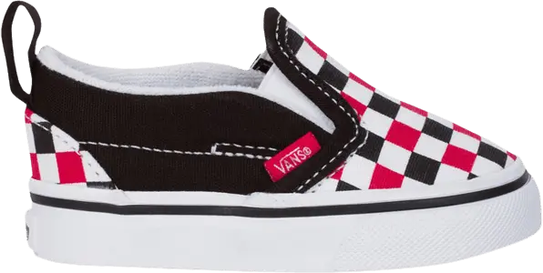  Vans Classic Slip-On V Toddler &#039;Checkerboard - Racing Red&#039;