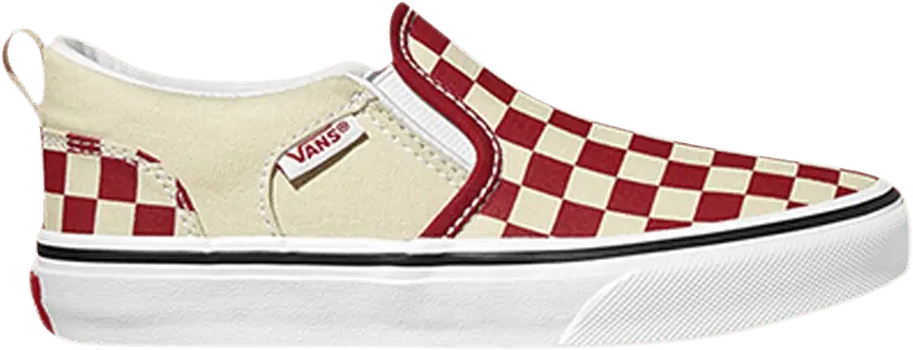  Vans Asher Kids &#039;Checkers - Red Natural&#039;