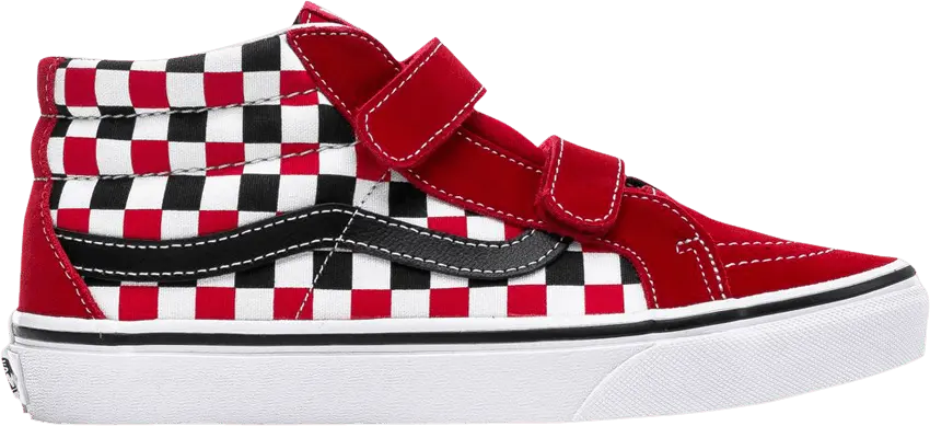  Vans Sk8-Mid Reissue V Kids &#039;Checkerboard - Racing Red&#039;