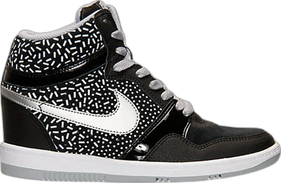  Nike Force Sky High Print Wedge Black White (Women&#039;s)